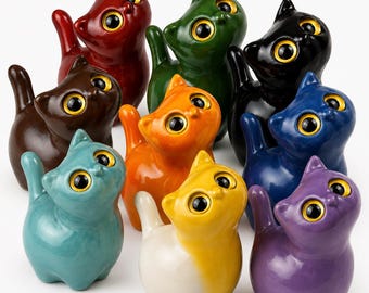 Schattige zwarte kat STL-bestand | 3D-print kattenbeeldje | Commerciële licentie inbegrepen | Afdrukbaar kattendecor | Digitale download STL | Cadeau kattenliefhebber