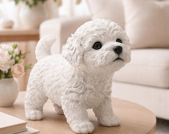 STL-bestand puppybeeldje – hondenstandbeeld voor 3D-printen, woondecoratie (digitale download)