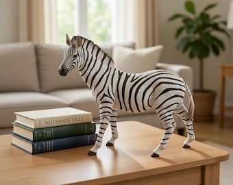 Realistisch 3D-model zebrasculptuur – standbeeld safaridier (digitale download)