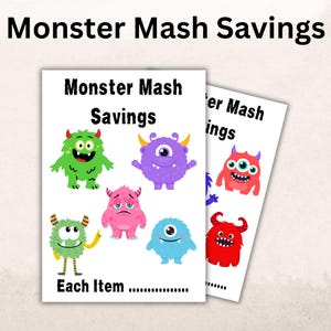 Monster Mash Savings Challenge Printable | Halloween Budget Tracker | Cash Stuffing Insert | Custom Savings Goal | Fun Money Planner PDF