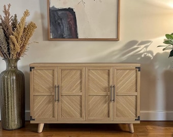 Modern Fluted Buffet Cabinet Large Credenza Sideboard Storage Console Furniture