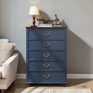 rustic navy blue dresser Amazon.com: Joaxswe Farmhouse 5 Drawer Dresser for Bedroom, 45" Tall Rustic  Chests of Drawers w/ 4 Solid Wood Feet, Mid Century Modern Wooden Closet  Storage Dressers Organizer for Living Room, Hallway, Navy