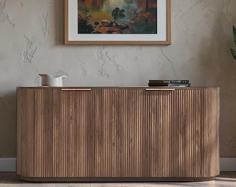 Large Sideboard Buffet Cabinet Modern Storage Credenza Console Walnut