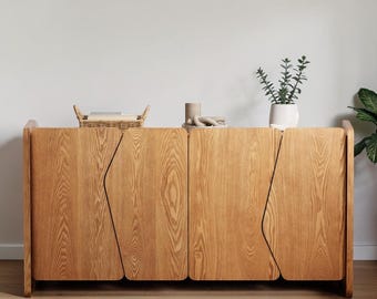 Geometric Sideboard Cabinet Modern Storage Credenza Coffee Bar Media Console