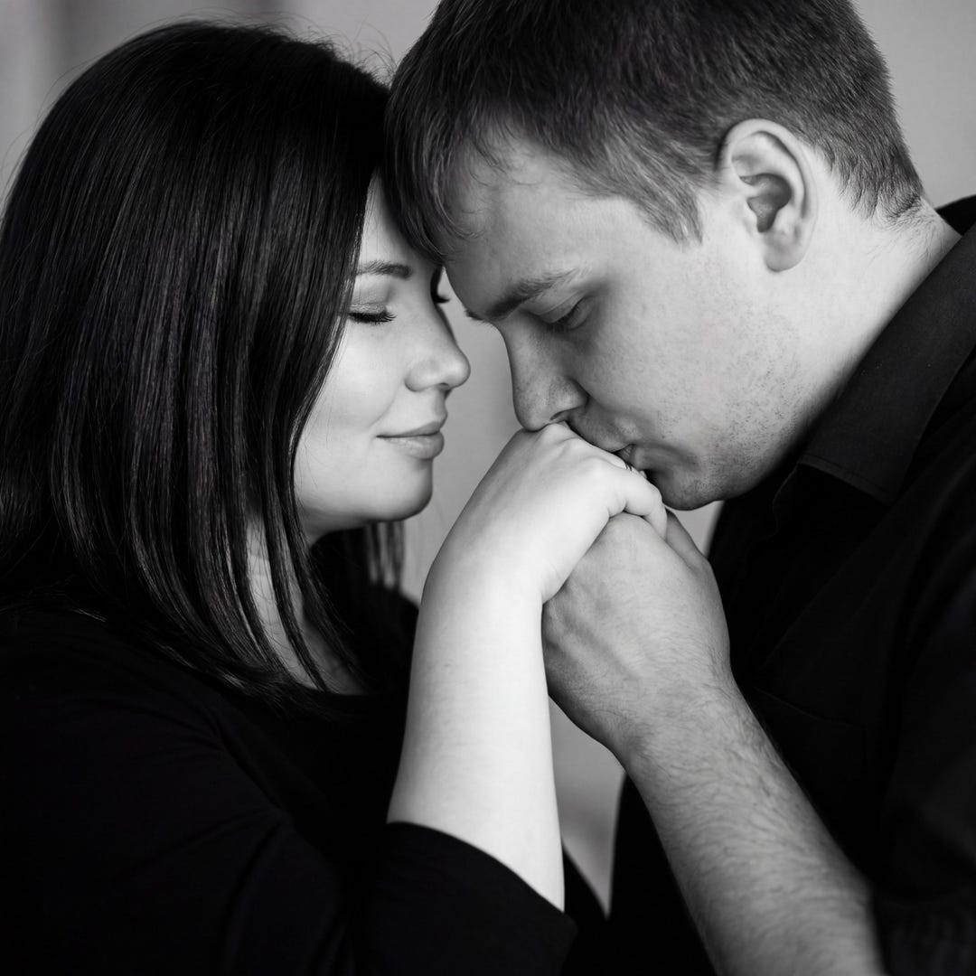 Romantic Couple Portrait | Custom Black and White Digital Download - Etsy