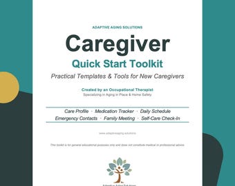 Caregiver Toolkit | OT Designed Organizer Templates, Planner (PDF Instant Download)