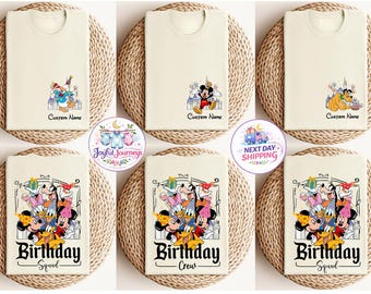 Personalized Disney Birthday Shirt, Disney Birthday Boy Girl T-Shirt, Family Birthday Squad Tee, Mickey and Friends Shirt, Birthday Gift