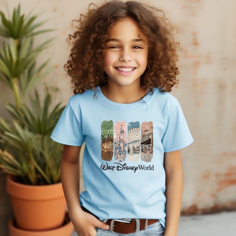 Retro Walt Disney World Shirt, Magic Kingdom Epcot T-Shirt, Disney Animal Kingdom Shirt, Disney Parks Tee, Disney Trip Family Matching Shirt imagen 5