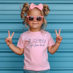 She's From Texas Kids Shirt, Western Girl T-Shirt, Texas Girl Shirt, Coquette Bow Shirt, Cute Texas Girl Toddler Tee, Cowgirl Sweatshirt bild 3