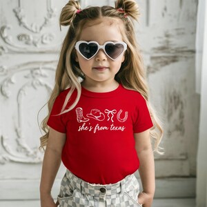 She's From Texas Kids Shirt, Western Girl T-Shirt, Texas Girl Shirt, Coquette Bow Shirt, Cute Texas Girl Toddler Tee, Cowgirl Sweatshirt bild 5