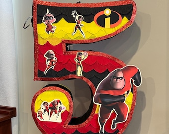 Piñata nombre Les Indestructibles - Décoration de fête d'anniversaire de super-héros