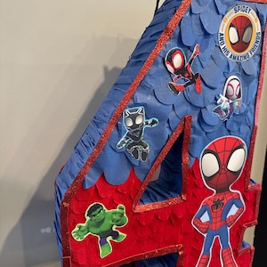 Spiderman Pinata Number - Personalized Number Piñatas afbeelding 4