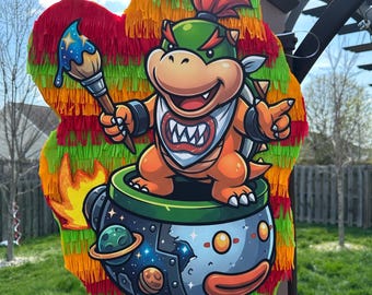 Piñata de Bowser inspirada en Junior – Decoración de fiesta hecha a mano