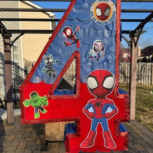 Spiderman Pinata Number - Personalized Number Piñatas afbeelding 3