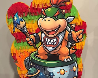 Pinata Bowser d'inspiration junior - Déco de fête faite main