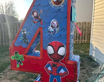 Spiderman Pinata Number - Personalized Number Piñatas