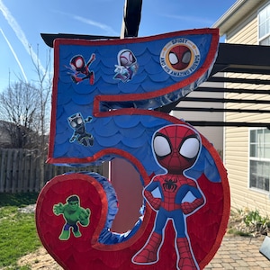 Spiderman Pinata Number - Personalized Number Piñatas afbeelding 10