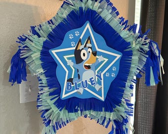 Piñata azul hecha a mano : 20x18 Piñata azul