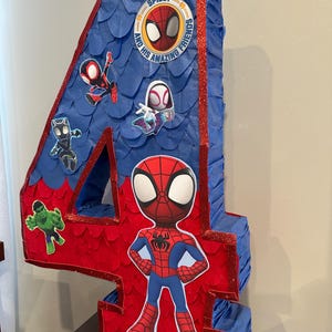 Spiderman Pinata Number - Personalized Number Piñatas afbeelding 6