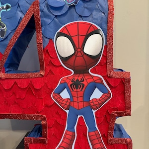 Spiderman Pinata Number - Personalized Number Piñatas afbeelding 7