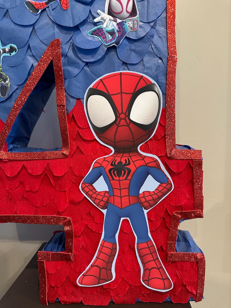 Spiderman Pinata Number - Personalized Number Piñatas afbeelding 7