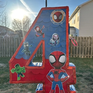 Spiderman Pinata Number - Personalized Number Piñatas afbeelding 2