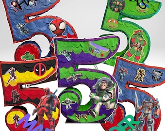 Numéro cinq pinata fait main - pinatas à thème personnalisé