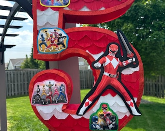 Red Warrior Number Pinata Handmade - Custom Pinatas