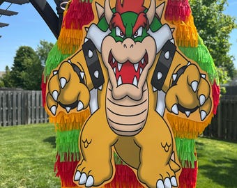 Piñata inspirada en Bowser – Decoración de fiesta hecha a mano