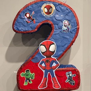 Spiderman Pinata Number - Personalized Number Piñatas afbeelding 11