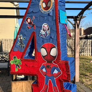 Spiderman Pinata Number - Personalized Number Piñatas afbeelding 9
