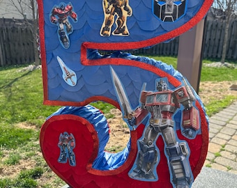Pinata à numéros faite main Transformers - Piñatas à numéros personnalisées