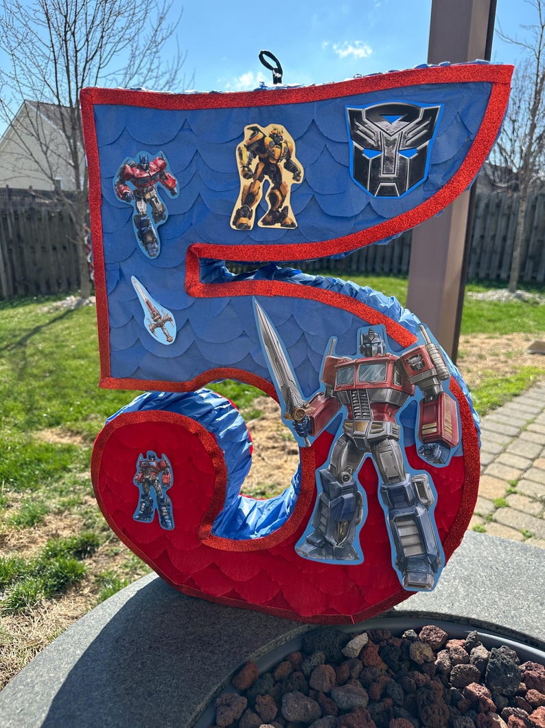 Transformers Number Pinata Handmade - Personalized Number Piñatas - Etsy