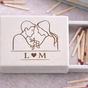 Caja de cerillas de cerámica personalizada con cajón: joyero pequeño, regalo de cerámica único