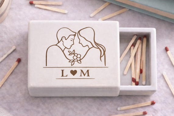Custom Ceramic Matchbox with Drawer – Tiny Jewelry Box, Unique Pottery Gift