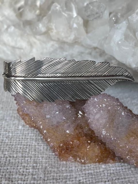 Sterling Native American Feather Ring (signed) - image 3