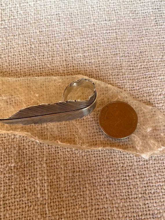 Sterling Native American Feather Ring (signed) - image 2