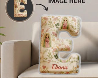 Personalized Virgin Maria Mother Shape Pillow, Custom Name Catholic Maria Mother Cute Plush Pillow, Mom Pillow