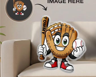 Personalized Baseball Player Pillow Custom Name Number Baseball Gift Little League Team Gift Sports Cushion Player Room Decor