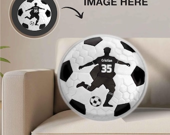 Personalized Plush Soccer Ball Pillow, Custom Sports Ball with Name, Soft Baby Toy, Baby Football Gift, Soccer Pillow, Plush Gift for s