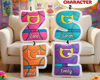 Personalized Superkitties Pillow Custom Letter Name Pillow Disneylandland Cat Hero Pillow Nursery Decor Baby Shower Gift