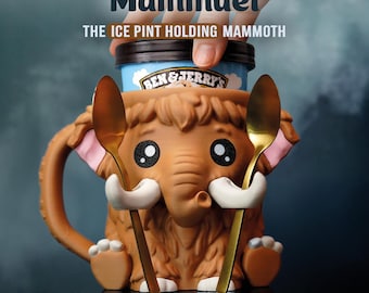 Mammuel, the Ice Pint Holding Mammoth