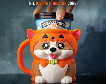 Kevin the Corgi Ice Cream Pint Holder