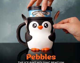 Pebbles the 3D Printed Penguin Ice Pint Holder