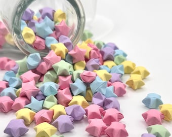 Pastel Origami Lucky Stars (50, 100 pcs) – Paper Stars for Jar Filler, Handmade Gift Decor