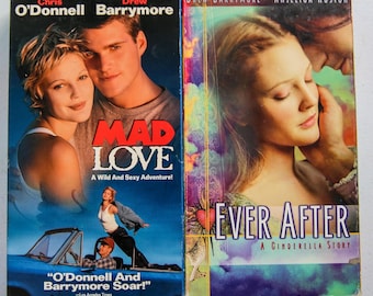Lot 2 VHS Drew Barrymore Mad Love Ever After Cinderella Story Chris O'Donnell