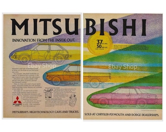 1981 Mitsubishi Cars & Trucks Print Ad: Plymouth Champ, Dodge Colt, Ram 50, Challenger