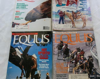 Vintage Equus Magazine Lot: Horse Health, Training, Racing (1985-1989)