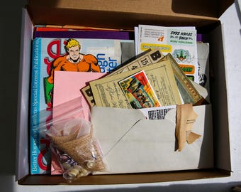 Vintage Ephemera Box: 3lb Scrapbook Kit, Antique Paper, Maps, Sheet Music (1800s-Y2k)