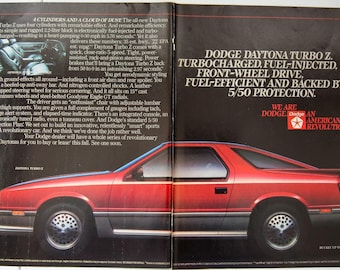 1984 Dodge Daytona Turbo Z Coupe photo It's Revolutionary 3-page promo print ad